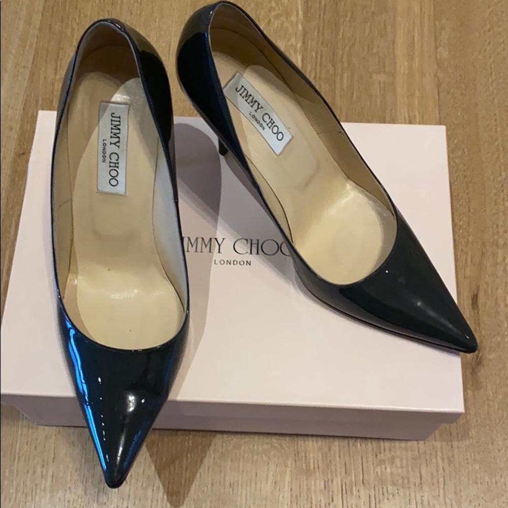 Jimmy Choo patent leather pointy pumps